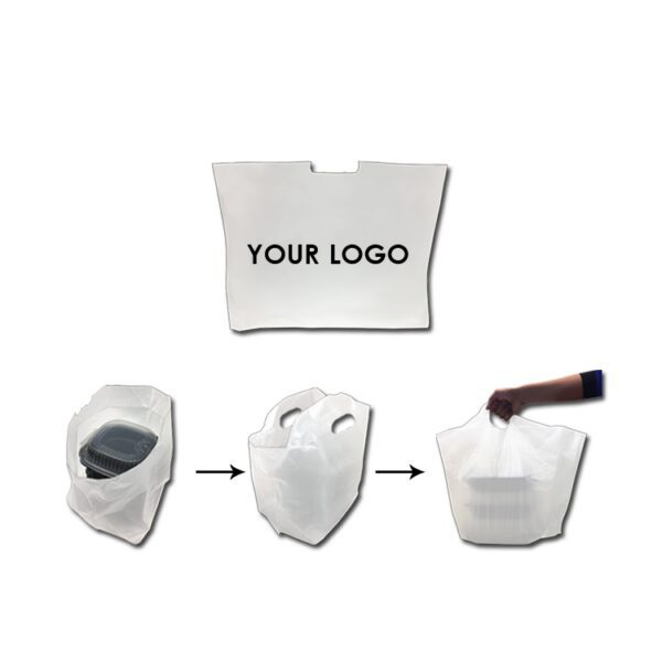 A white bag with a handle and some other items