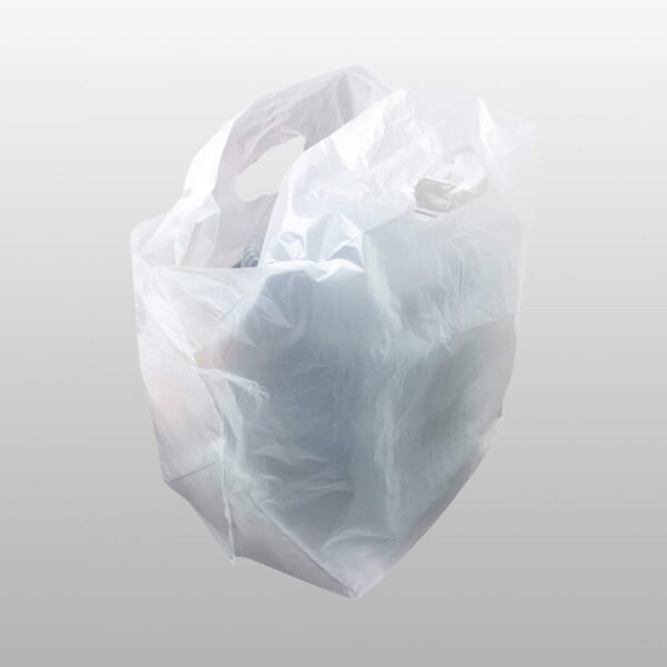 A plastic bag with a white background